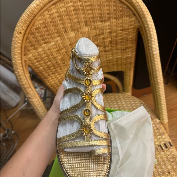 Sam Edelman Gold Boa Print Sandals - Picture 5 of 6